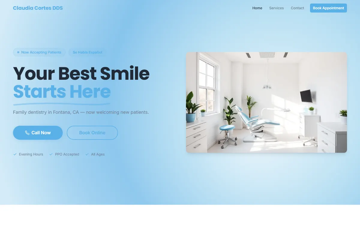 Dentistry Cortes website preview